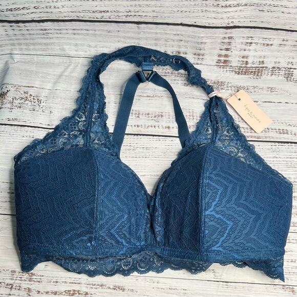 Hips & Curves City Chic M Racer Back Bralette Teal Blue 18/20 2x Plus Size NEW - Picture 1 of 13